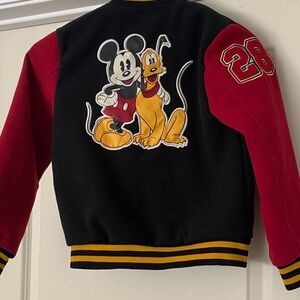 Disney Child’s size 7/8 Mickey Mouse and Pluto Varsity Jacket